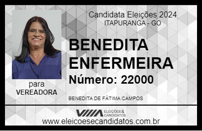 Candidato BENEDITA ENFERMEIRA 2024 - ITAPURANGA - Eleições