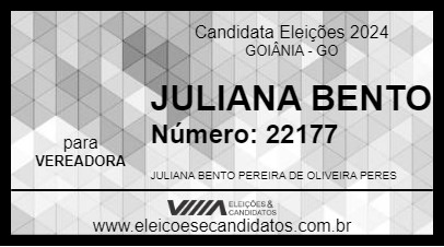 Candidato JULIANA BENTO 2024 - GOIÂNIA - Eleições