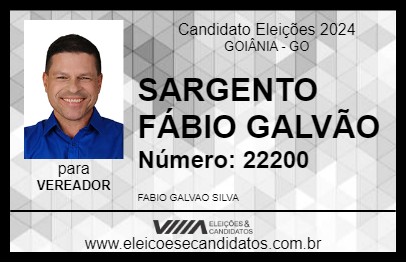 Candidato SARGENTO FÁBIO GALVÃO 2024 - GOIÂNIA - Eleições