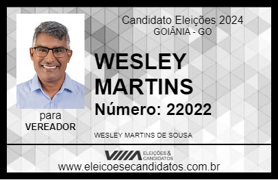 Candidato WESLEY MARTINS 2024 - GOIÂNIA - Eleições