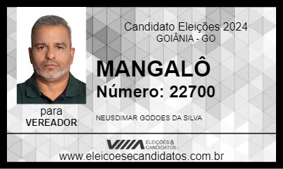 Candidato MANGALÔ 2024 - GOIÂNIA - Eleições