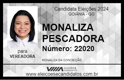 Candidato MONALIZA PESCADORA 2024 - GOIÂNIA - Eleições