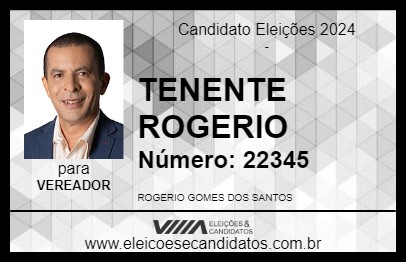 Candidato TENENTE ROGERIO 2024 - GOIÂNIA - Eleições