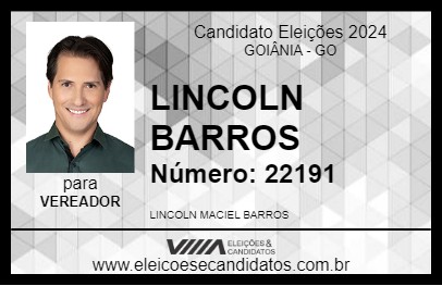 Candidato LINCOLN BARROS 2024 - GOIÂNIA - Eleições