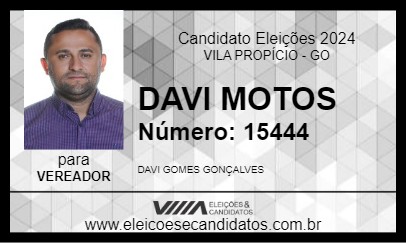 Candidato DAVI MOTOS 2024 - VILA PROPÍCIO - Eleições