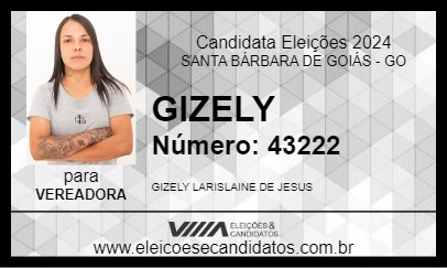 Candidato GIZELY 2024 - SANTA BÁRBARA DE GOIÁS - Eleições