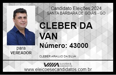 Candidato CLEBER DA VAN 2024 - SANTA BÁRBARA DE GOIÁS - Eleições