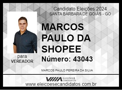 Candidato MARCOS PAULO DA SHOPEE 2024 - SANTA BÁRBARA DE GOIÁS - Eleições