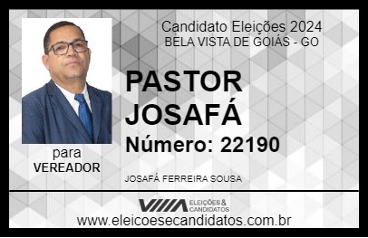 Candidato PASTOR JOSAFÁ 2024 - BELA VISTA DE GOIÁS - Eleições