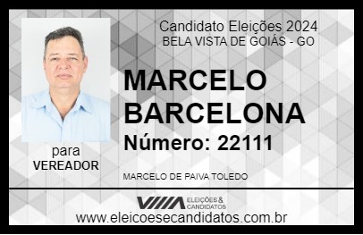 Candidato MARCELO BARCELONA 2024 - BELA VISTA DE GOIÁS - Eleições