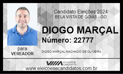 Candidato DIOGO MARÇAL 2024 - BELA VISTA DE GOIÁS - Eleições