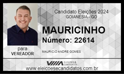 Candidato MAURICINHO 2024 - GOIANÉSIA - Eleições