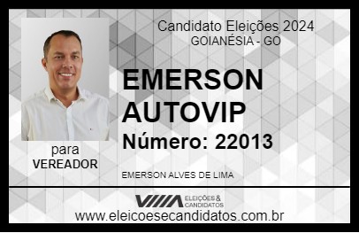 Candidato EMERSON AUTOVIP 2024 - GOIANÉSIA - Eleições