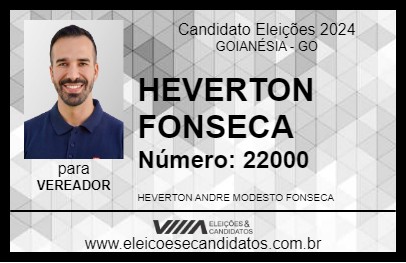 Candidato HEVERTON FONSECA 2024 - GOIANÉSIA - Eleições