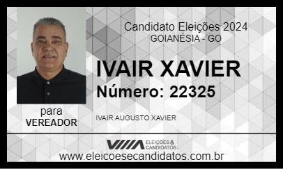 Candidato IVAIR XAVIER 2024 - GOIANÉSIA - Eleições