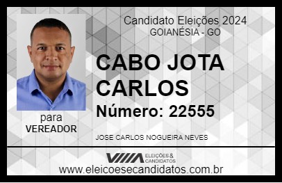 Candidato CABO JOTA CARLOS 2024 - GOIANÉSIA - Eleições