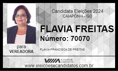 Candidato FLAVIA FREITAS 2024 - CAIAPÔNIA - Eleições