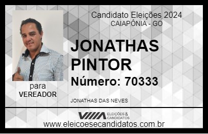 Candidato JONATHAS PINTOR 2024 - CAIAPÔNIA - Eleições