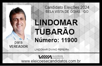 Candidato LINDOMAR TUBARÃO 2024 - BELA VISTA DE GOIÁS - Eleições