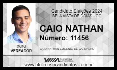 Candidato CAIO NATHAN 2024 - BELA VISTA DE GOIÁS - Eleições