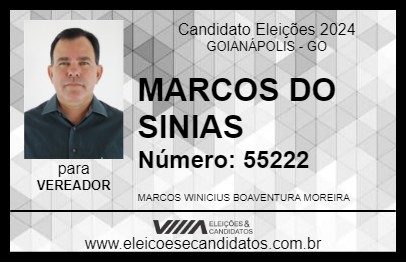 Candidato MARCOS  DO SINIAS 2024 - GOIANÁPOLIS - Eleições