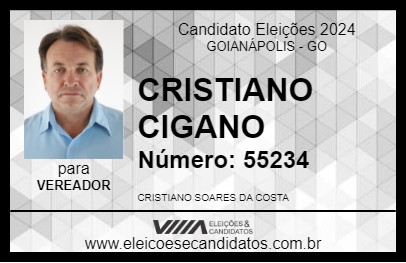 Candidato CRISTIANO CIGANO 2024 - GOIANÁPOLIS - Eleições