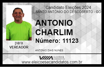 Candidato ANTONIO CHARLIM 2024 - SANTO ANTÔNIO DO DESCOBERTO - Eleições