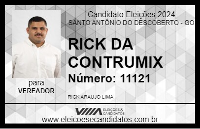 Candidato RICK DA CONTRUMIX 2024 - SANTO ANTÔNIO DO DESCOBERTO - Eleições