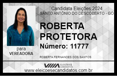 Candidato ROBERTA PROTETORA 2024 - SANTO ANTÔNIO DO DESCOBERTO - Eleições