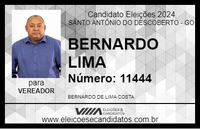 Candidato BERNARDO LIMA 2024 - SANTO ANTÔNIO DO DESCOBERTO - Eleições