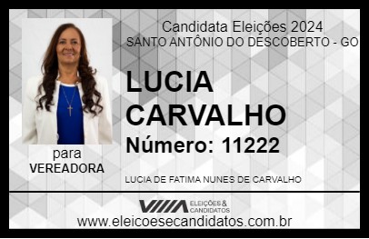 Candidato LUCIA CARVALHO 2024 - SANTO ANTÔNIO DO DESCOBERTO - Eleições