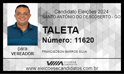 Candidato TALETA 2024 - SANTO ANTÔNIO DO DESCOBERTO - Eleições