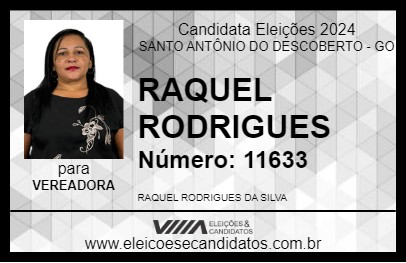 Candidato RAQUEL RODRIGUES 2024 - SANTO ANTÔNIO DO DESCOBERTO - Eleições