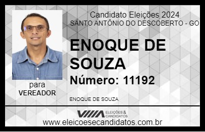 Candidato ENOQUE DE SOUZA 2024 - SANTO ANTÔNIO DO DESCOBERTO - Eleições