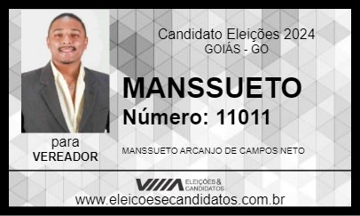 Candidato MANSSUETO 2024 - GOIÁS - Eleições