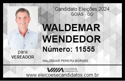 Candidato WALDEMAR WENDEDOR 2024 - GOIÁS - Eleições