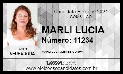 Candidato MARLI LUCIA 2024 - GOIÁS - Eleições