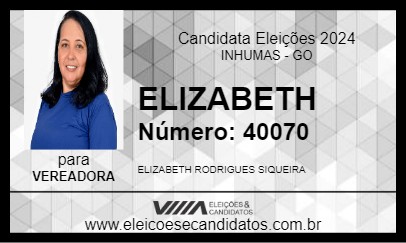 Candidato ELIZABETH 2024 - INHUMAS - Eleições