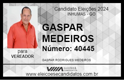 Candidato GASPAR MEDEIROS 2024 - INHUMAS - Eleições