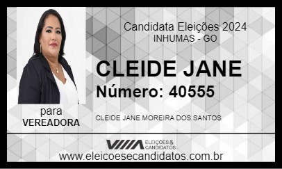 Candidato CLEIDE JANE 2024 - INHUMAS - Eleições