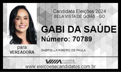 Candidato GABI DA SAÚDE 2024 - BELA VISTA DE GOIÁS - Eleições