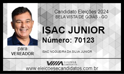 Candidato ISAC JUNIOR 2024 - BELA VISTA DE GOIÁS - Eleições