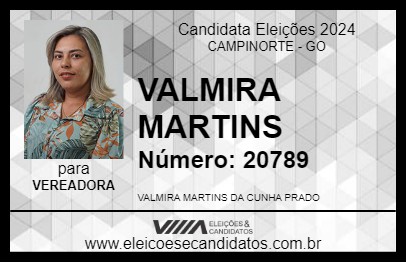 Candidato VALMIRA MARTINS 2024 - CAMPINORTE - Eleições