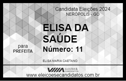 Candidato ELISA DA SAÚDE 2024 - NERÓPOLIS - Eleições