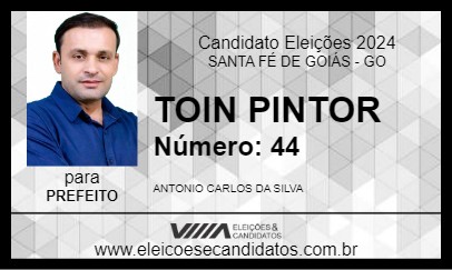 Candidato TOIM PINTOR 2024 - SANTA FÉ DE GOIÁS - Eleições