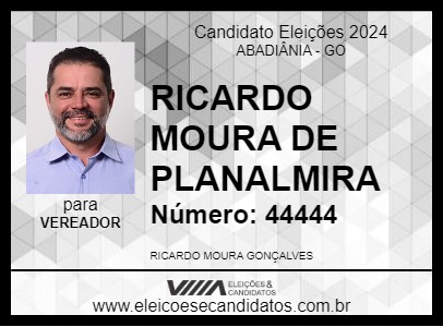 Candidato RICARDO MOURA DE PLANALMIRA 2024 - ABADIÂNIA - Eleições