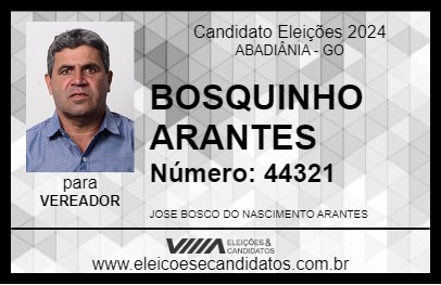 Candidato BOSQUINHO ARANTES 2024 - ABADIÂNIA - Eleições