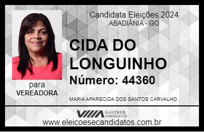 Candidato CIDA DO LONGUINHO 2024 - ABADIÂNIA - Eleições