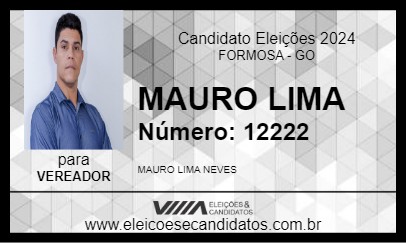 Candidato MAURO LIMA 2024 - FORMOSA - Eleições