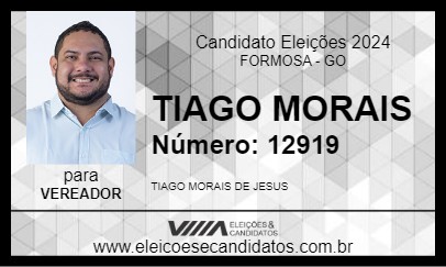 Candidato TIAGO MORAIS 2024 - FORMOSA - Eleições